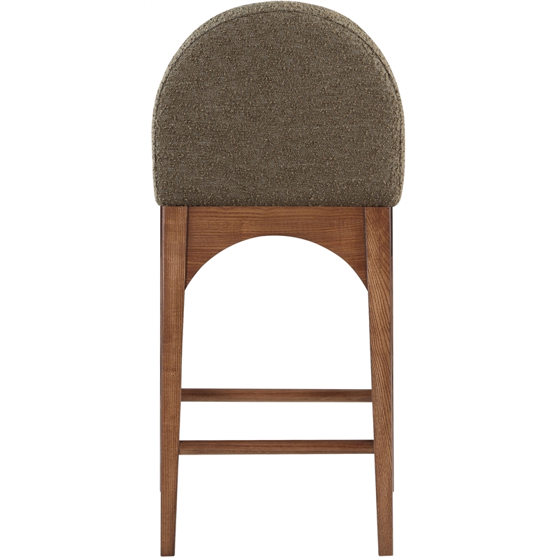 Meridian Furniture Waldorf Olive Boucle Fabric Stool