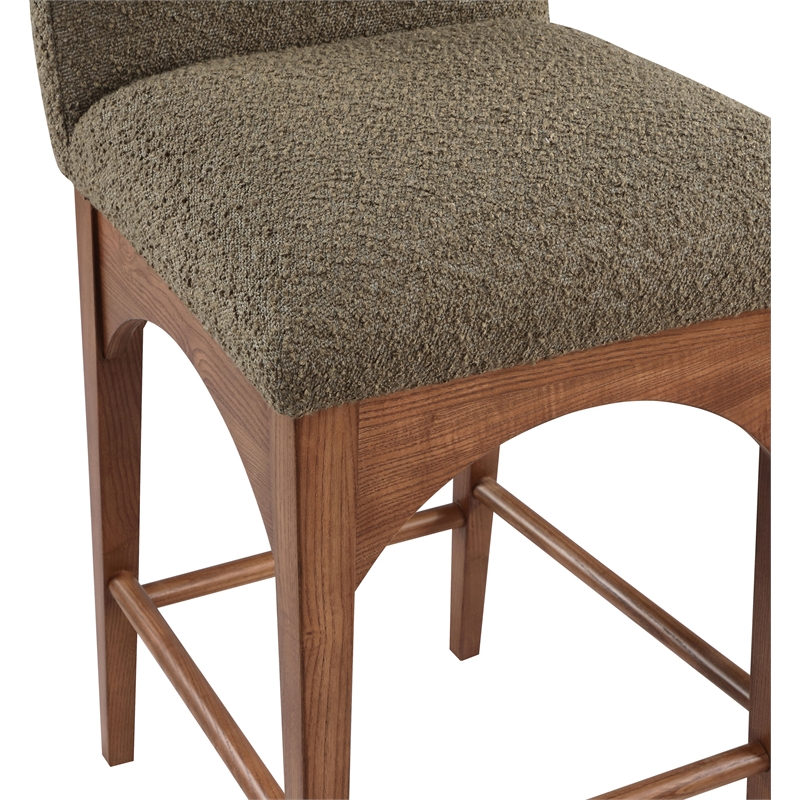 Meridian Furniture Waldorf Olive Boucle Fabric Stool