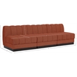 Meridian Furniture Quinn 3-Piece Fabric Modular Sofa in Cognac Orange