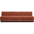 Meridian Furniture Quinn 3-Piece Fabric Modular Sofa in Cognac Orange