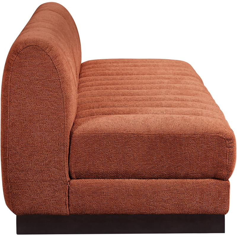 Meridian Furniture Quinn 3-Piece Fabric Modular Sofa in Cognac Orange