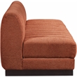 Meridian Furniture Quinn 3-Piece Fabric Modular Sofa in Cognac Orange