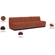 Meridian Furniture Quinn 3-Piece Fabric Modular Sofa in Cognac Orange
