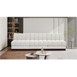 Meridian Furniture Quinn 3-Piece Contemporary Fabric Modular Sofa in Cream