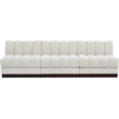 Meridian Furniture Quinn 3-Piece Contemporary Fabric Modular Sofa in Cream