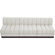 Meridian Furniture Quinn 3-Piece Contemporary Fabric Modular Sofa in Cream