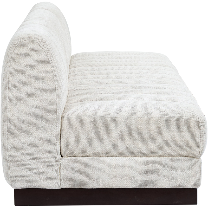 Meridian Furniture Quinn 3-Piece Contemporary Fabric Modular Sofa in Cream