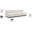 Meridian Furniture Quinn 3-Piece Contemporary Fabric Modular Sofa in Cream