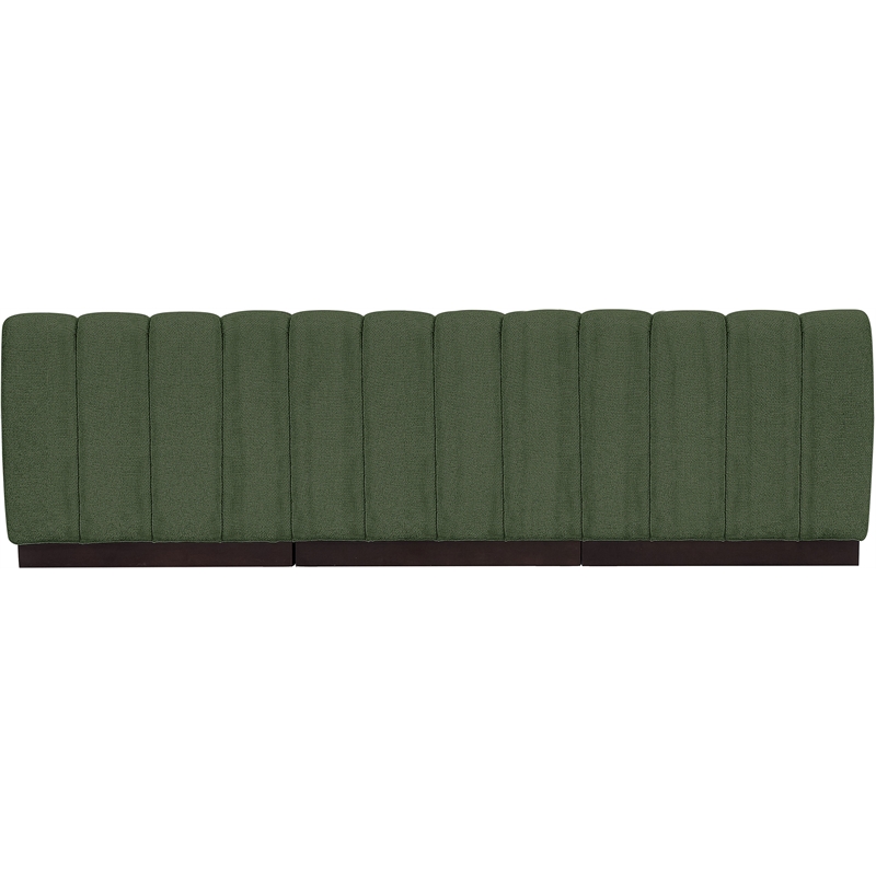 Meridian Furniture Quinn 3-Piece Contemporary Fabric Modular Sofa in Green