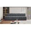 Meridian Furniture Quinn 3-Piece Fabric Modular Sofa in Dark Gray