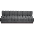 Meridian Furniture Quinn 3-Piece Fabric Modular Sofa in Dark Gray