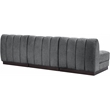 Meridian Furniture Quinn 3-Piece Fabric Modular Sofa in Dark Gray