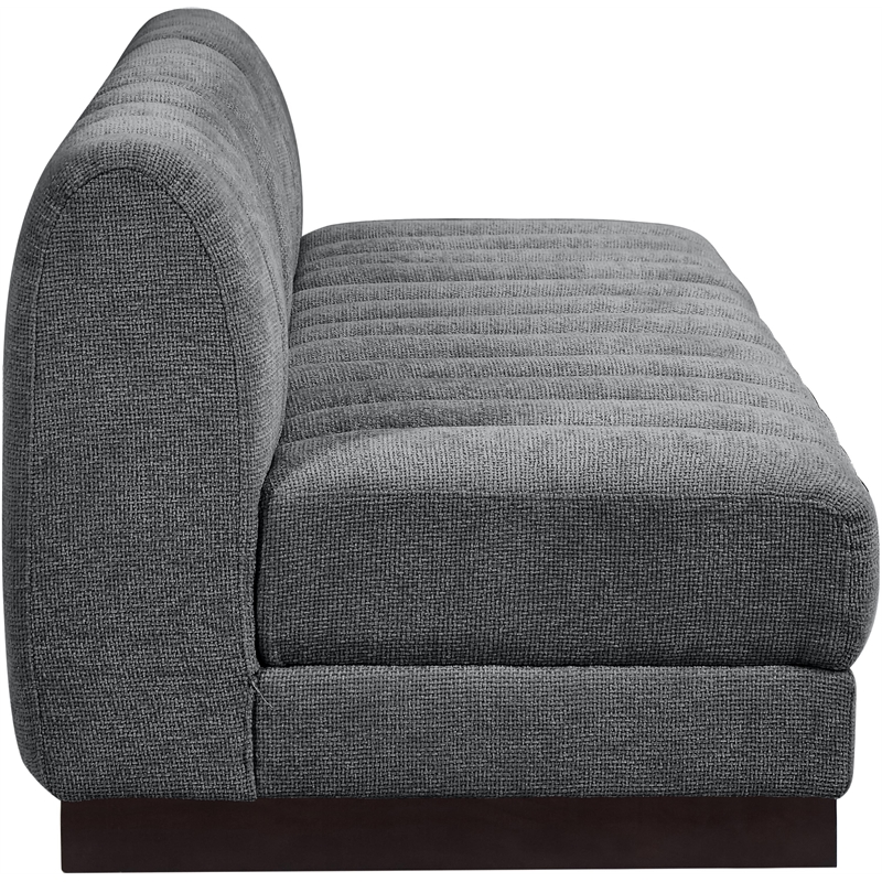 Meridian Furniture Quinn 3-Piece Fabric Modular Sofa in Dark Gray