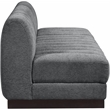 Meridian Furniture Quinn 3-Piece Fabric Modular Sofa in Dark Gray