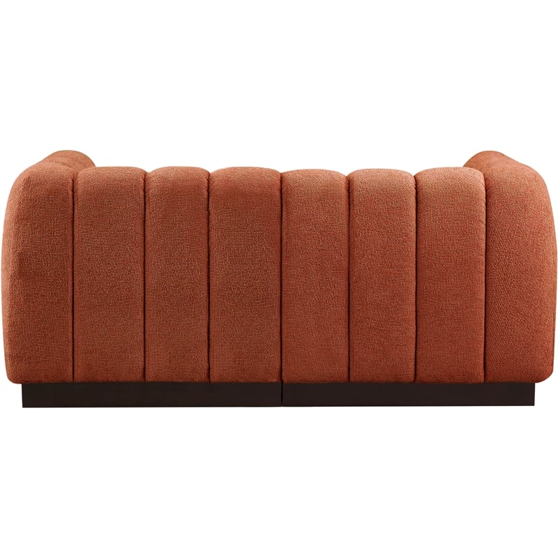 Meridian Furniture Quinn 2-Piece Fabric Modular Sofa in Cognac Orange