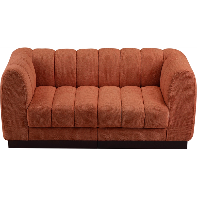 Meridian Furniture Quinn 2-Piece Fabric Modular Sofa in Cognac Orange