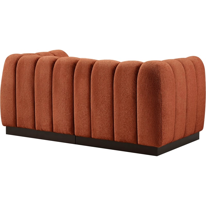Meridian Furniture Quinn 2-Piece Fabric Modular Sofa in Cognac Orange