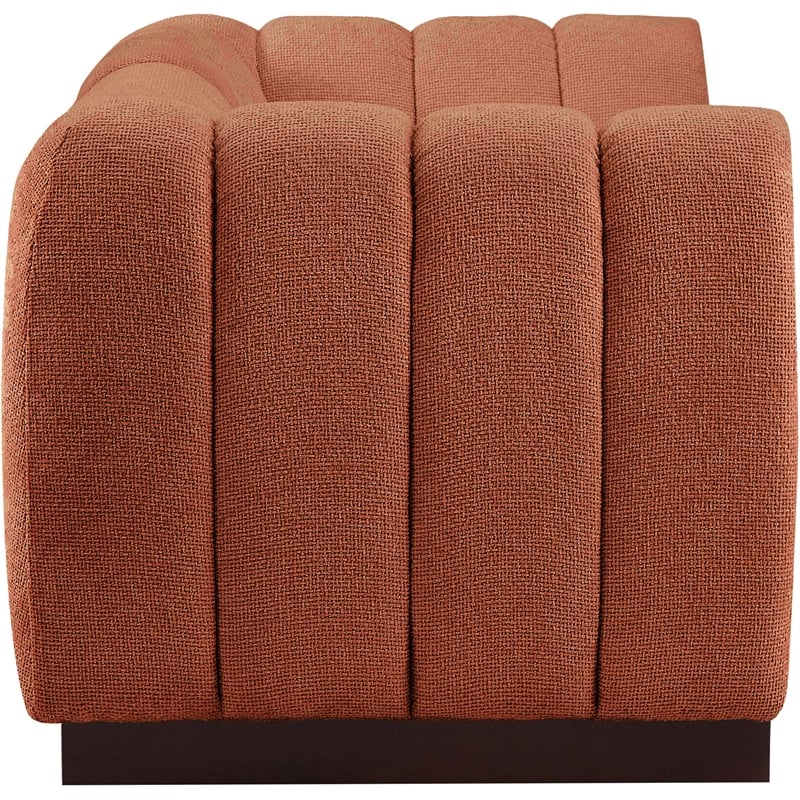 Meridian Furniture Quinn 2-Piece Fabric Modular Sofa in Cognac Orange