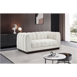 Meridian Furniture Quinn 2-Piece Contemporary Fabric Modular Sofa in Cream