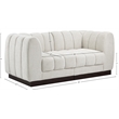 Meridian Furniture Quinn 2-Piece Contemporary Fabric Modular Sofa in Cream