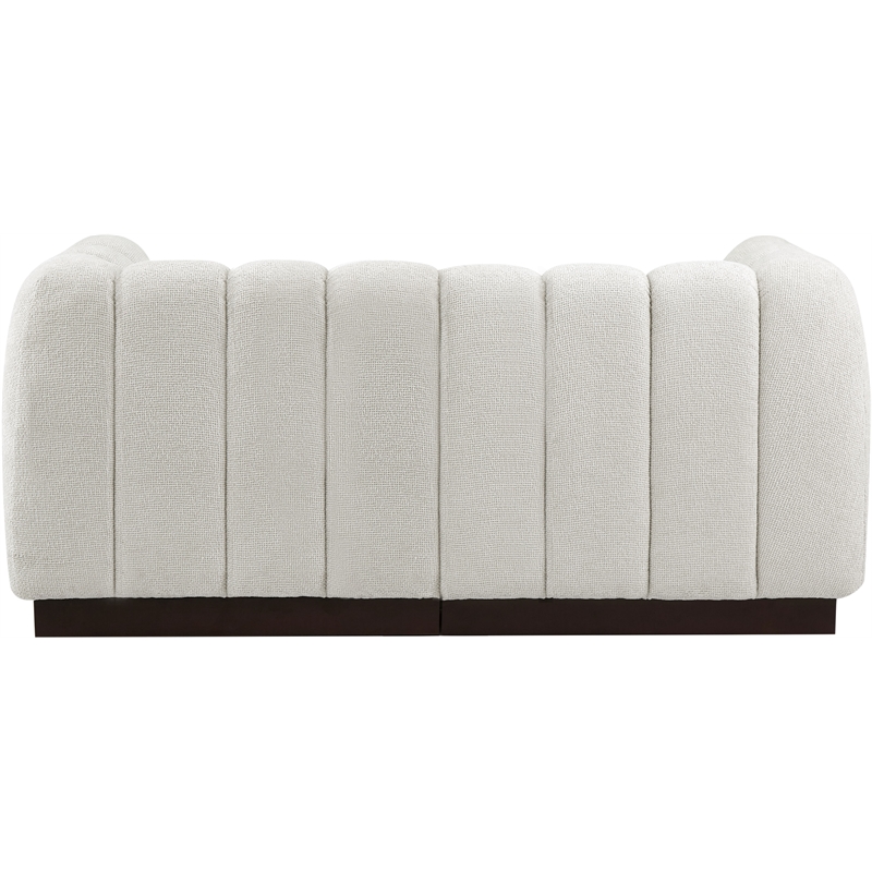 Meridian Furniture Quinn 2-Piece Contemporary Fabric Modular Sofa in Cream
