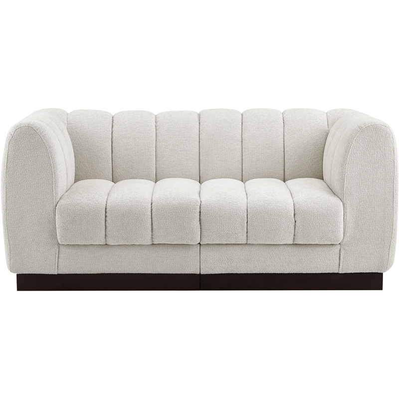 Meridian Furniture Quinn 2-Piece Contemporary Fabric Modular Sofa in Cream