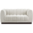 Meridian Furniture Quinn 2-Piece Contemporary Fabric Modular Sofa in Cream