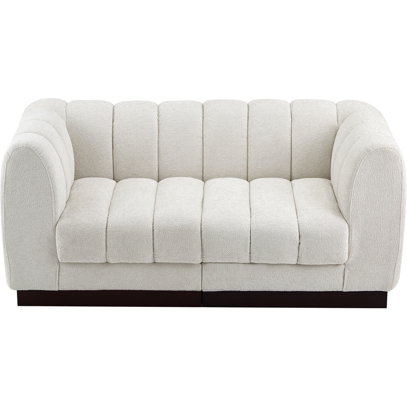 Meridian Furniture Quinn 2-Piece Contemporary Fabric Modular Sofa in Cream