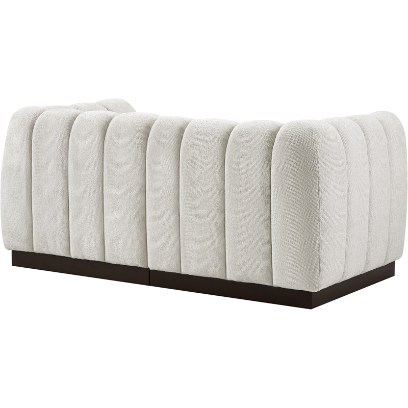Meridian Furniture Quinn 2-Piece Contemporary Fabric Modular Sofa in Cream
