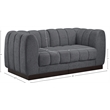 Meridian Furniture Quinn 2-Piece Contemporary Fabric Modular Sofa in Dark Gray