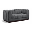 Meridian Furniture Quinn 2-Piece Contemporary Fabric Modular Sofa in Dark Gray