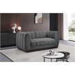 Meridian Furniture Quinn 2-Piece Contemporary Fabric Modular Sofa in Dark Gray