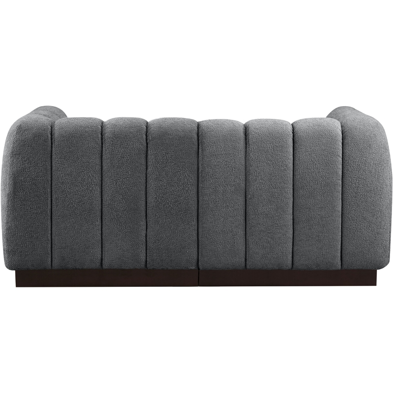 Meridian Furniture Quinn 2-Piece Contemporary Fabric Modular Sofa in Dark Gray