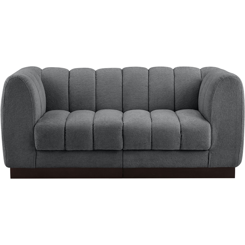 Meridian Furniture Quinn 2-Piece Contemporary Fabric Modular Sofa in Dark Gray