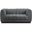 Meridian Furniture Quinn 2-Piece Contemporary Fabric Modular Sofa in Dark Gray
