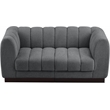 Meridian Furniture Quinn 2-Piece Contemporary Fabric Modular Sofa in Dark Gray