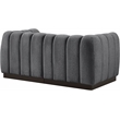 Meridian Furniture Quinn 2-Piece Contemporary Fabric Modular Sofa in Dark Gray