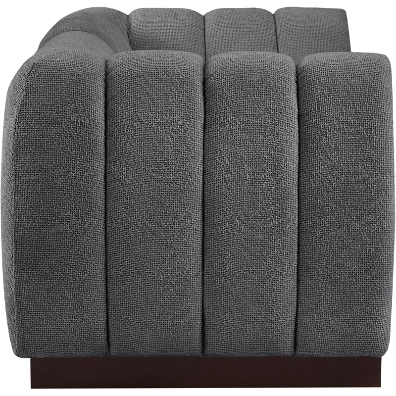 Meridian Furniture Quinn 2-Piece Contemporary Fabric Modular Sofa in Dark Gray