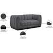 Meridian Furniture Quinn 2-Piece Contemporary Fabric Modular Sofa in Dark Gray