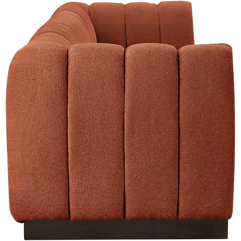Meridian Furniture Quinn 4-Piece Fabric Modular Sofa in Cognac Orange