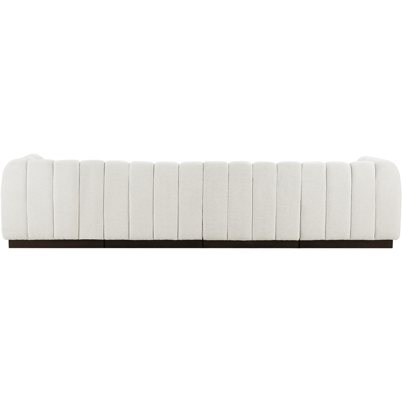 Meridian Furniture Quinn 4-Piece Contemporary Fabric Modular Sofa in Cream