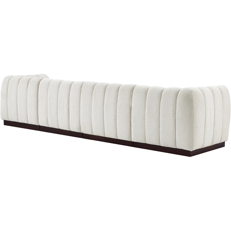 Meridian Furniture Quinn 4-Piece Contemporary Fabric Modular Sofa in Cream