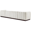Meridian Furniture Quinn 4-Piece Contemporary Fabric Modular Sofa in Cream