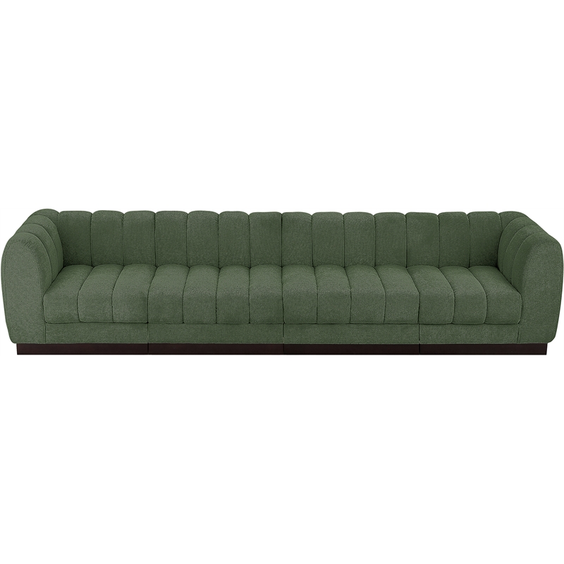 Meridian Furniture Quinn 4-Piece Contemporary Fabric Modular Sofa in Green