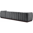 Meridian Furniture Quinn 4-Piece Contemporary Fabric Modular Sofa in Dark Gray