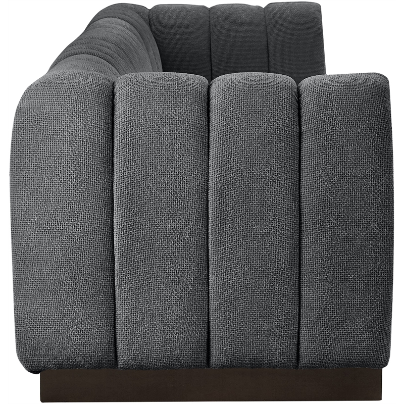 Meridian Furniture Quinn 4-Piece Contemporary Fabric Modular Sofa in Dark Gray