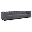 Meridian Furniture Quinn 4-Piece Contemporary Fabric Modular Sofa in Dark Gray
