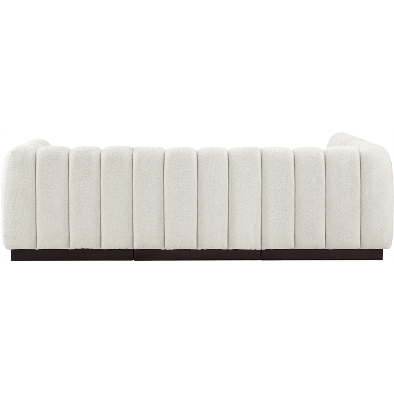 Meridian Furniture Quinn 4-Piece L-Shaped Fabric Modular Sectional in Cream