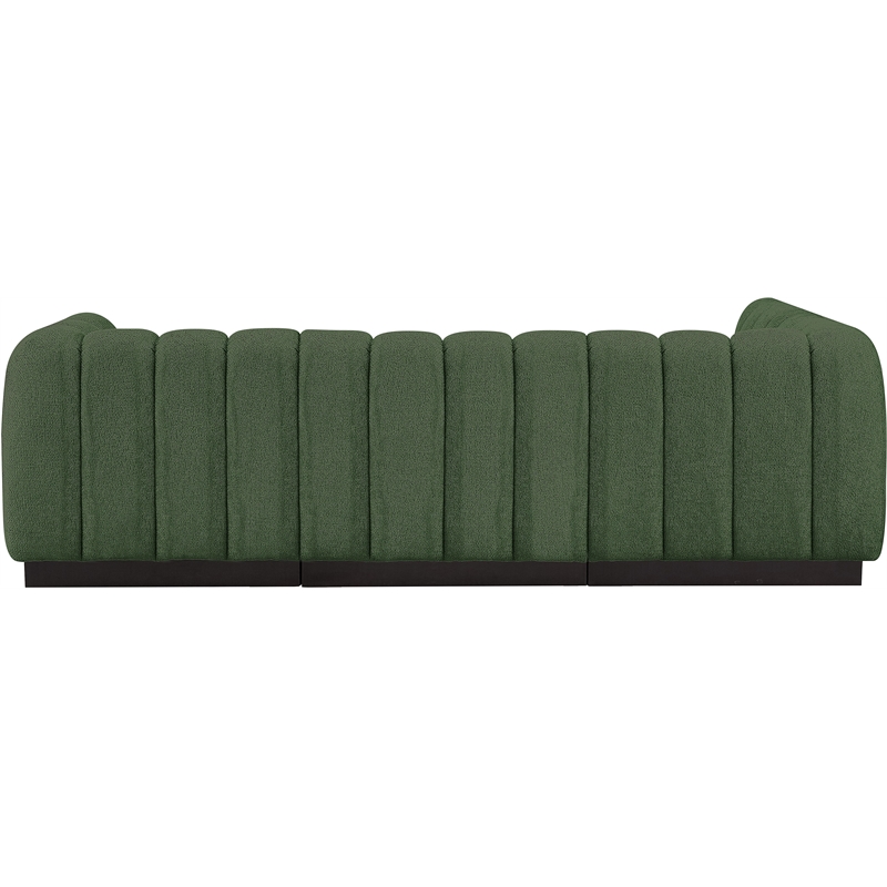 Meridian Furniture Quinn 4-Piece L-Shaped Fabric Modular Sectional in Green