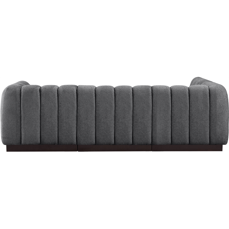 Meridian Furniture Quinn 4-Piece L-Shaped Fabric Modular Sectional in Dark Gray